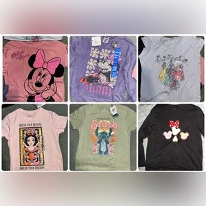 7 Disney girls tops sz 10/12 and 14/16